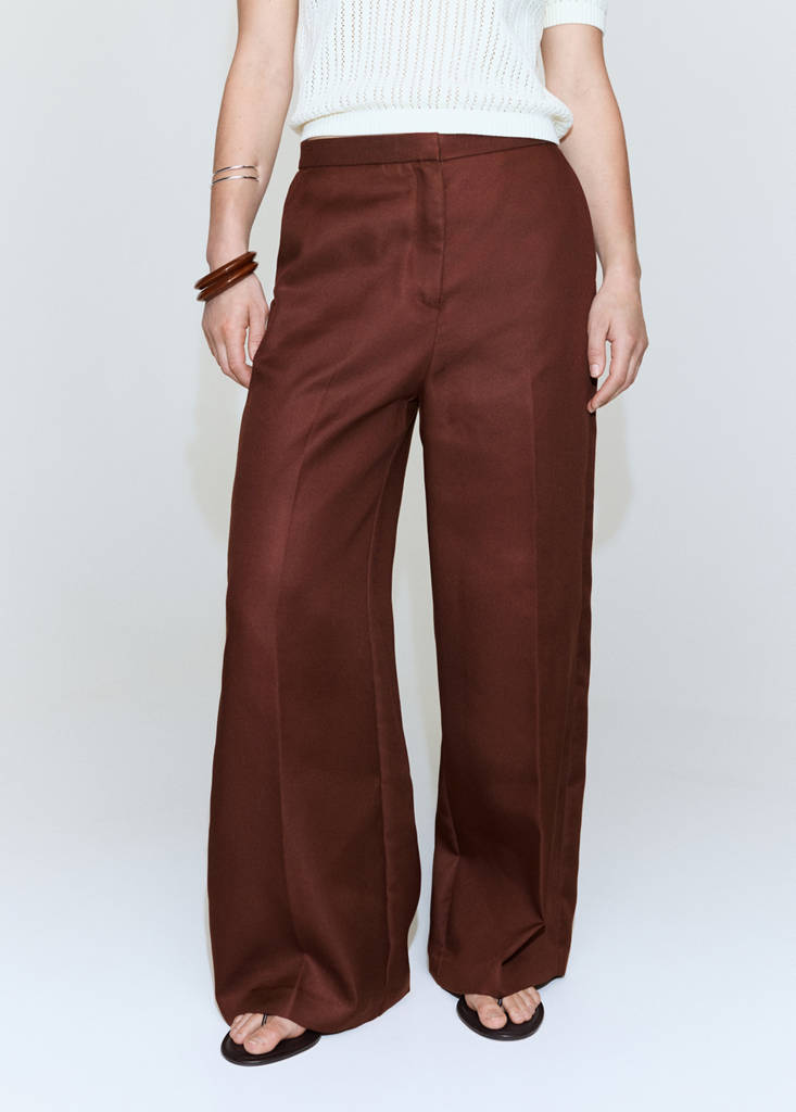 High-waisted lyocell trousers — Burnt Orange