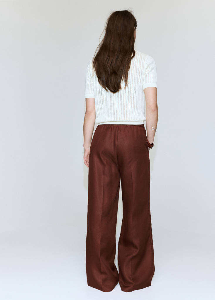 High-waisted lyocell trousers — Burnt Orange