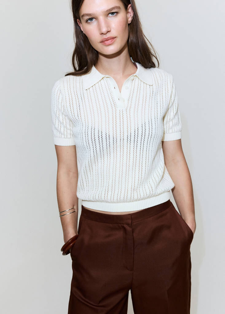High-waisted lyocell trousers — Burnt Orange