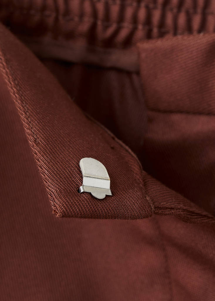 High-waisted lyocell trousers — Burnt Orange