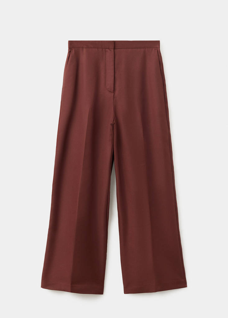 High-waisted lyocell trousers — Burnt Orange