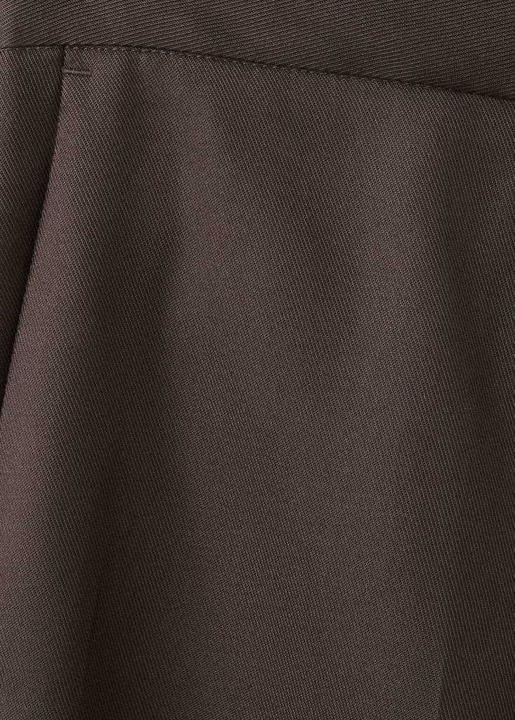 High-waisted lyocell trousers — Chocolate