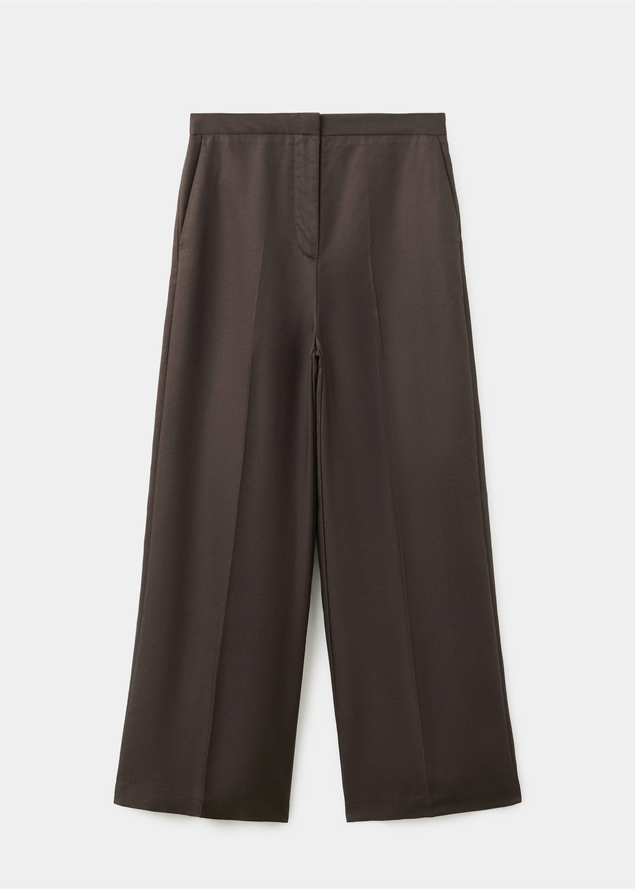 Pantalon lyocell taille haute - Article sans modèle, Chocolat. Ref: 37061348-00.