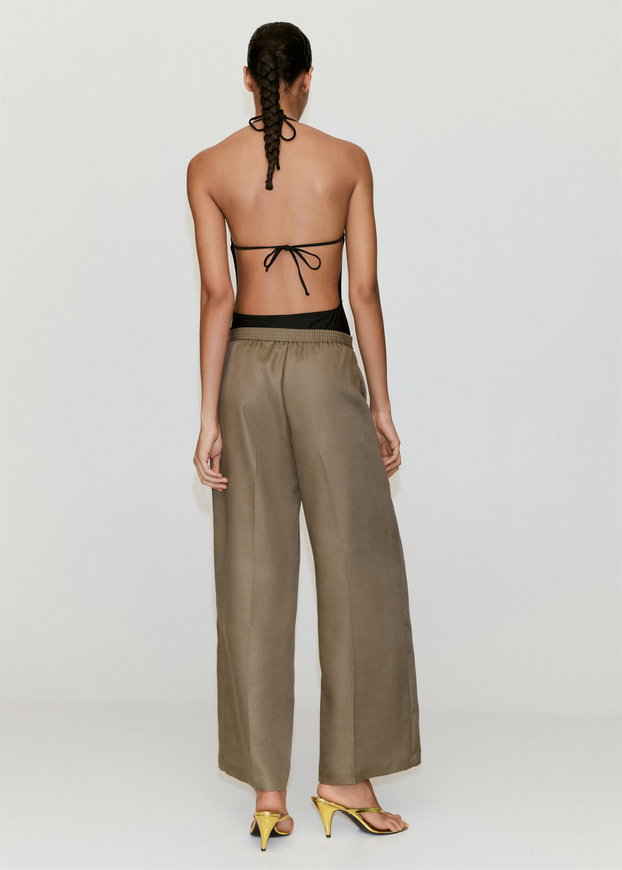 Pantalón lyocell tiro alto - Reverso del artículo