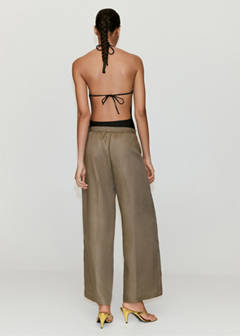 High-waisted lyocell trousers — Khaki 3