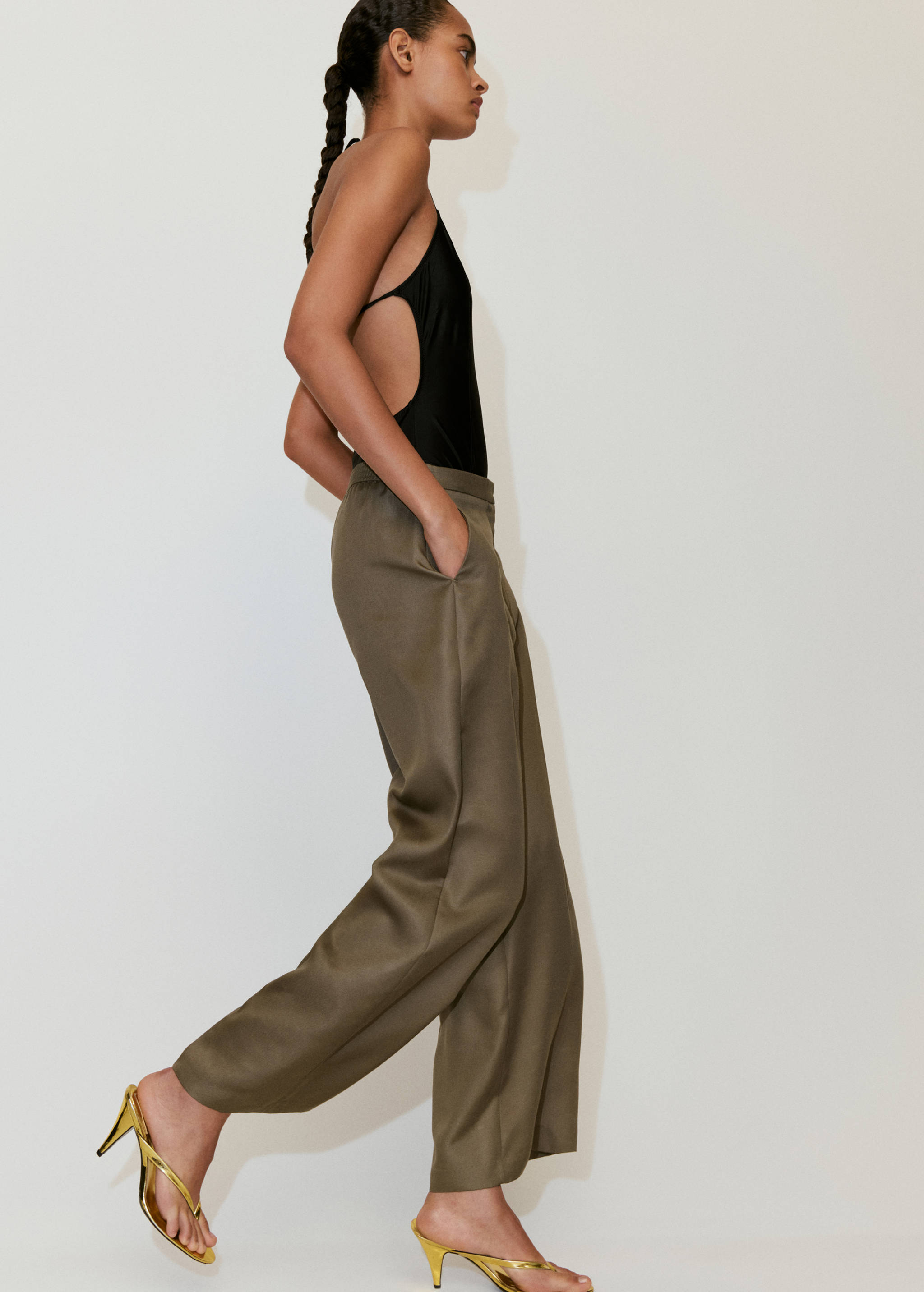 Pantalón lyocell tiro alto - Detalle del artículo 3