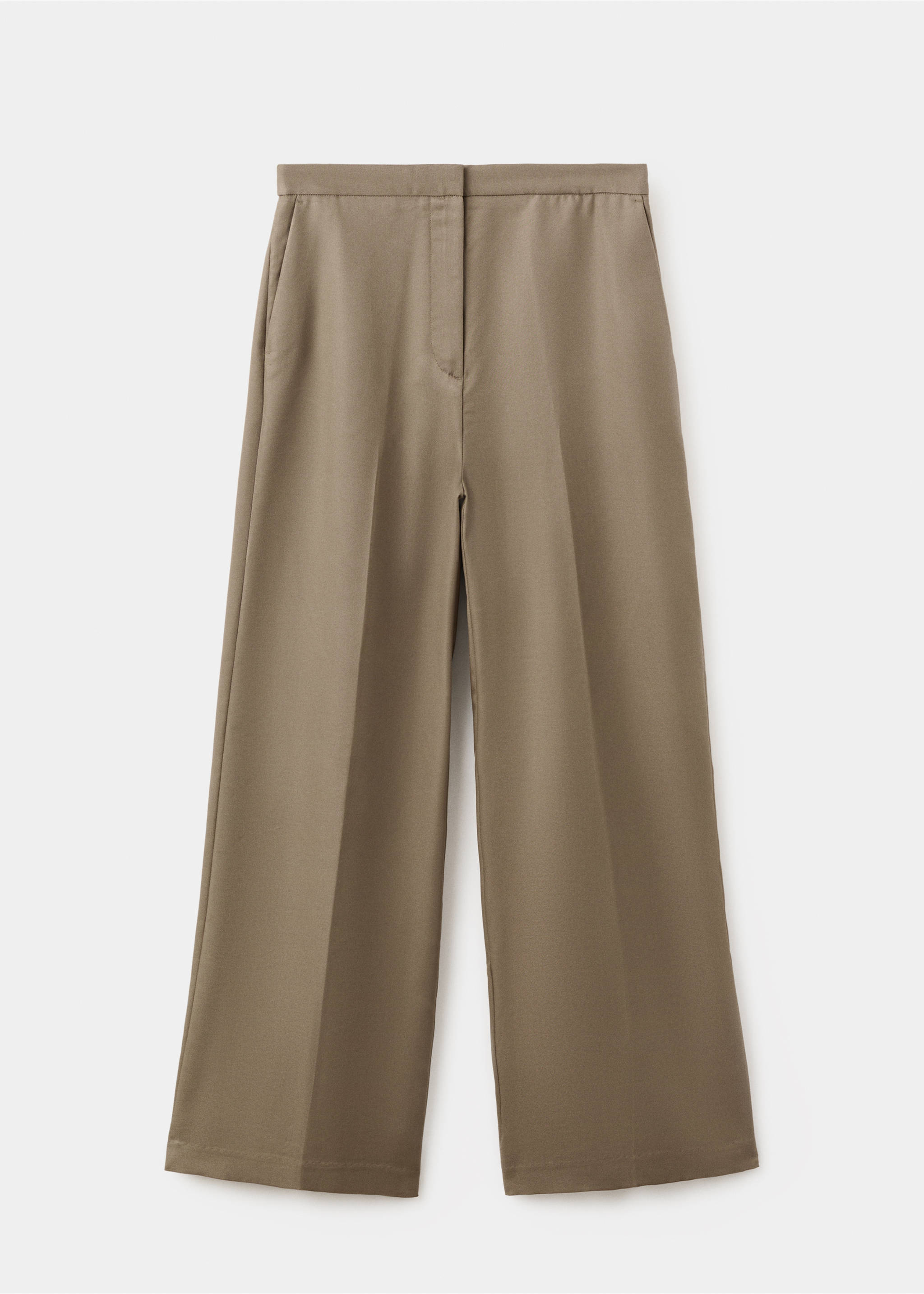 Pantalon lyocell taille haute - Article sans modèle, Kaki. Ref: 37061348-00.