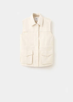 Oversized denim gilet — Ecru 6
