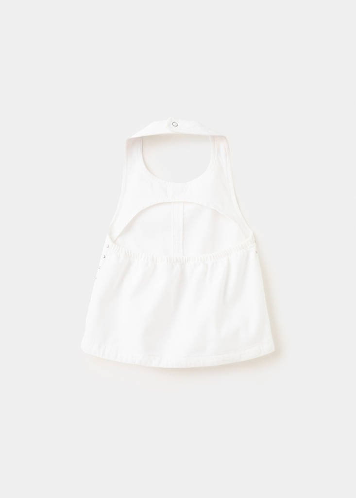 Studded open-back halter top — White