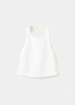 Studded open-back halter top — White 2