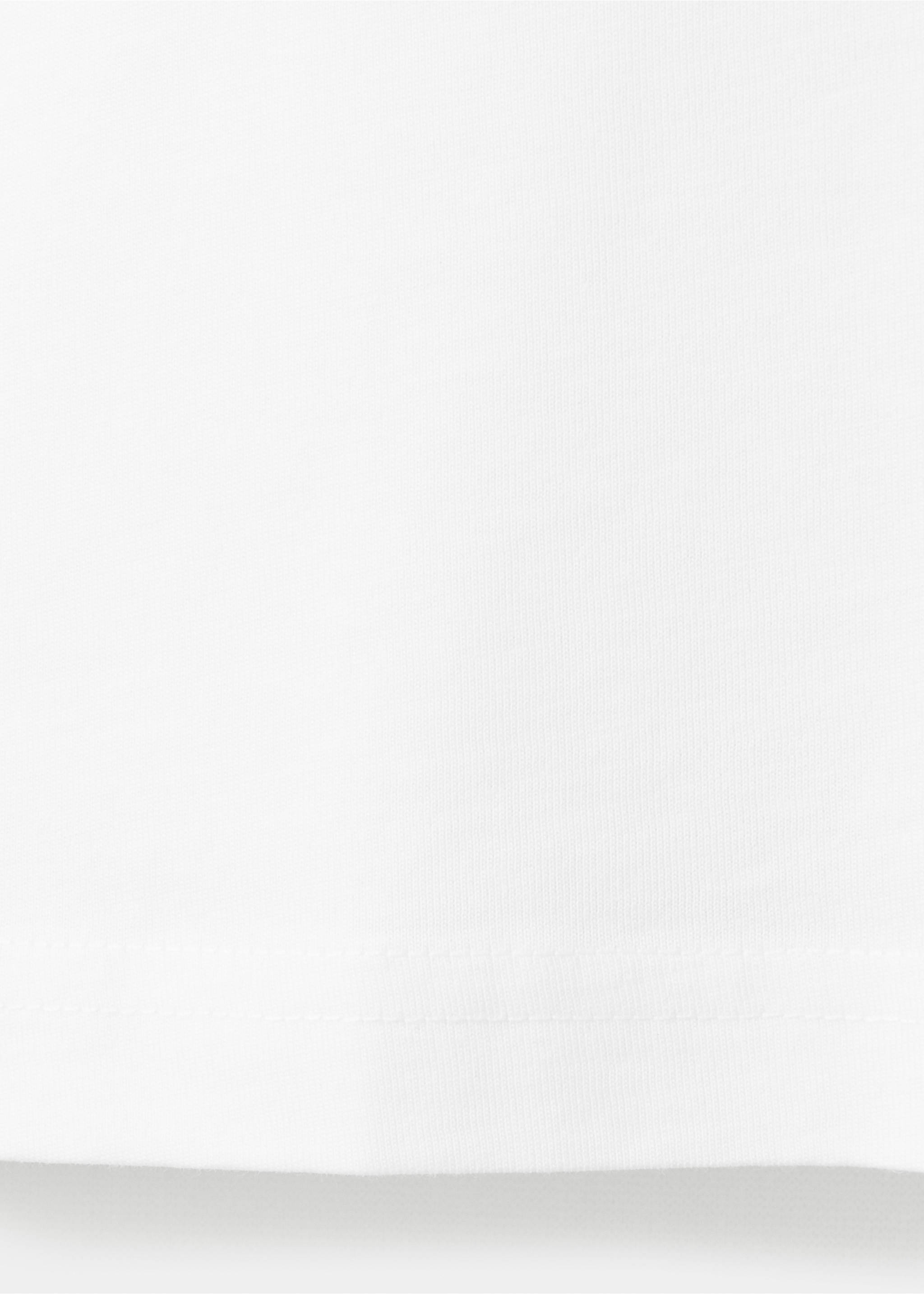 V-neck cotton T-shirt - Details of the article 0, White. Ref: 37061351-00.