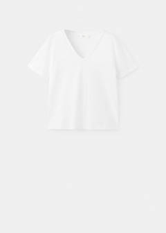 V-neck cotton T-shirt — White 10