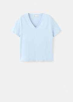V-neck cotton T-shirt — Sky Blue 8