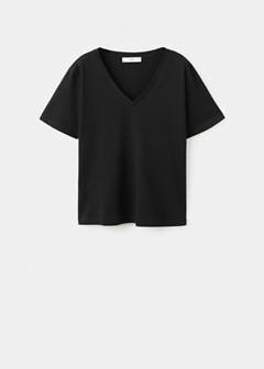 V-neck cotton T-shirt — Black 8