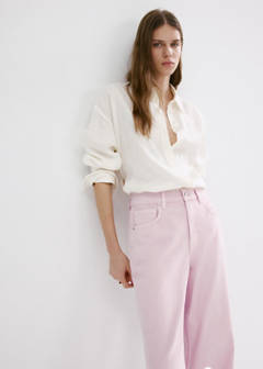 Straight low-waist jeans — Pink 4