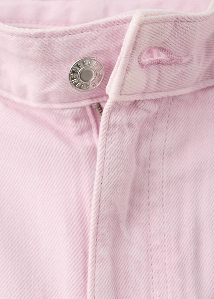 Straight low-waist jeans — Pink
