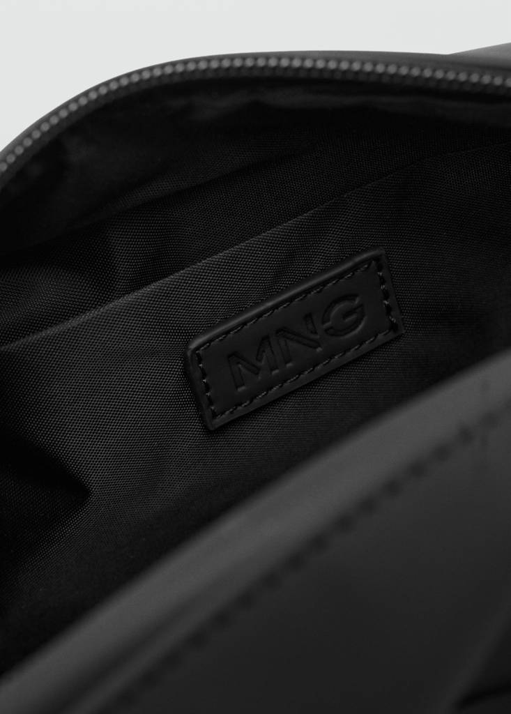 Toiletry bag with strap detail — Black