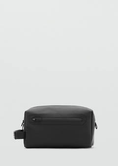 Toiletry bag with strap detail — Black 1