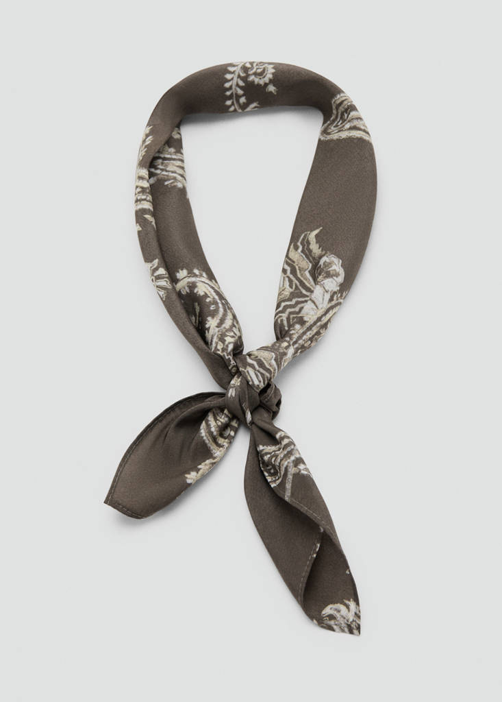 Printed scarf — Brown