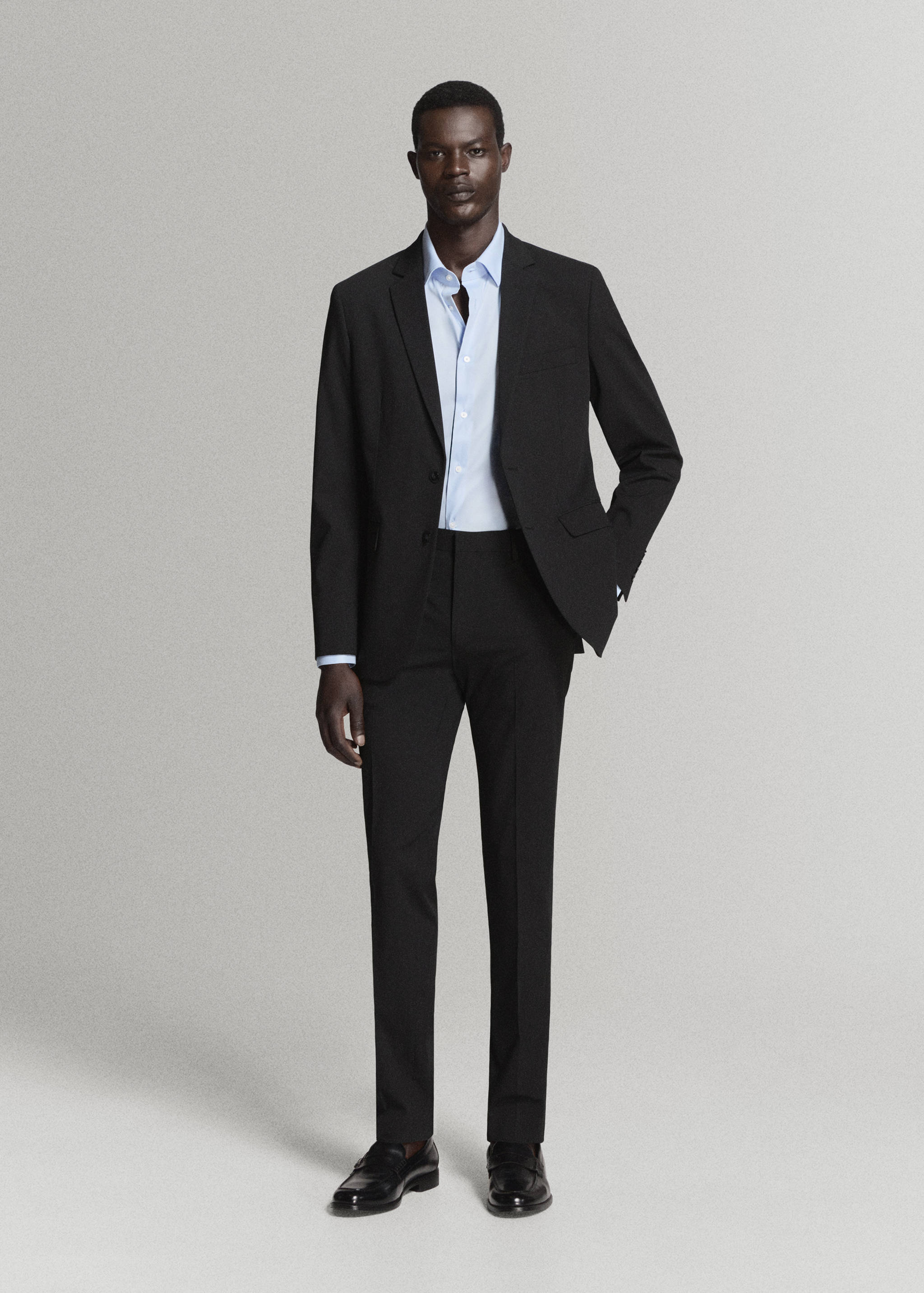 Super slim fit cotton stretch suit shirt - General plane