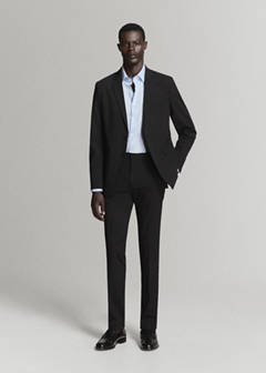 Super slim fit cotton stretch suit shirt — Sky Blue 2