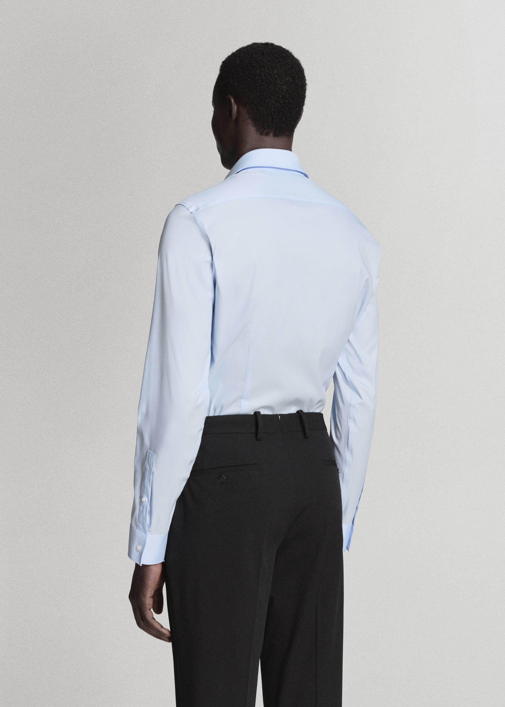 Super slim fit cotton stretch suit shirt - Reverse of the article