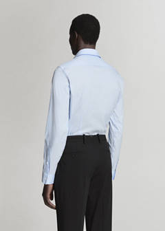 Super slim fit cotton stretch suit shirt — Sky Blue 3