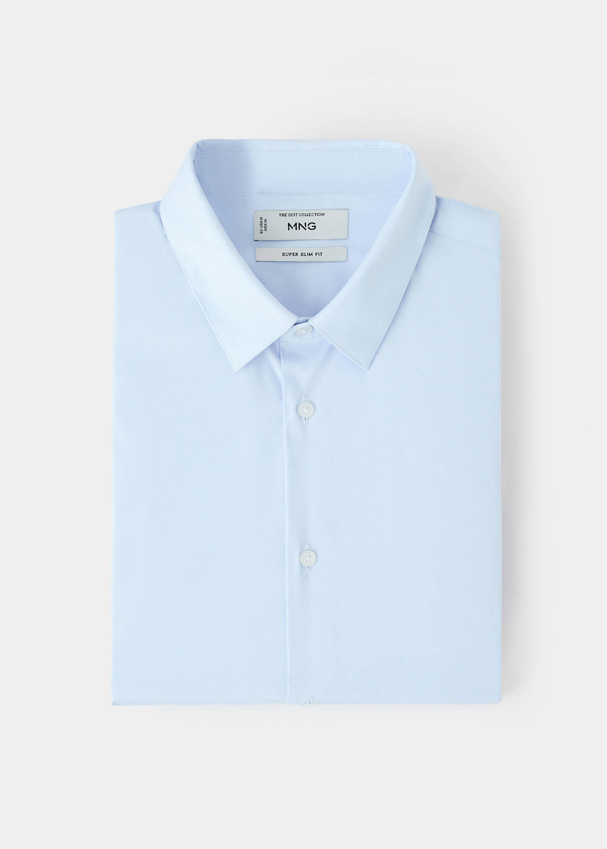 Super slim fit cotton stretch suit shirt — Sky Blue