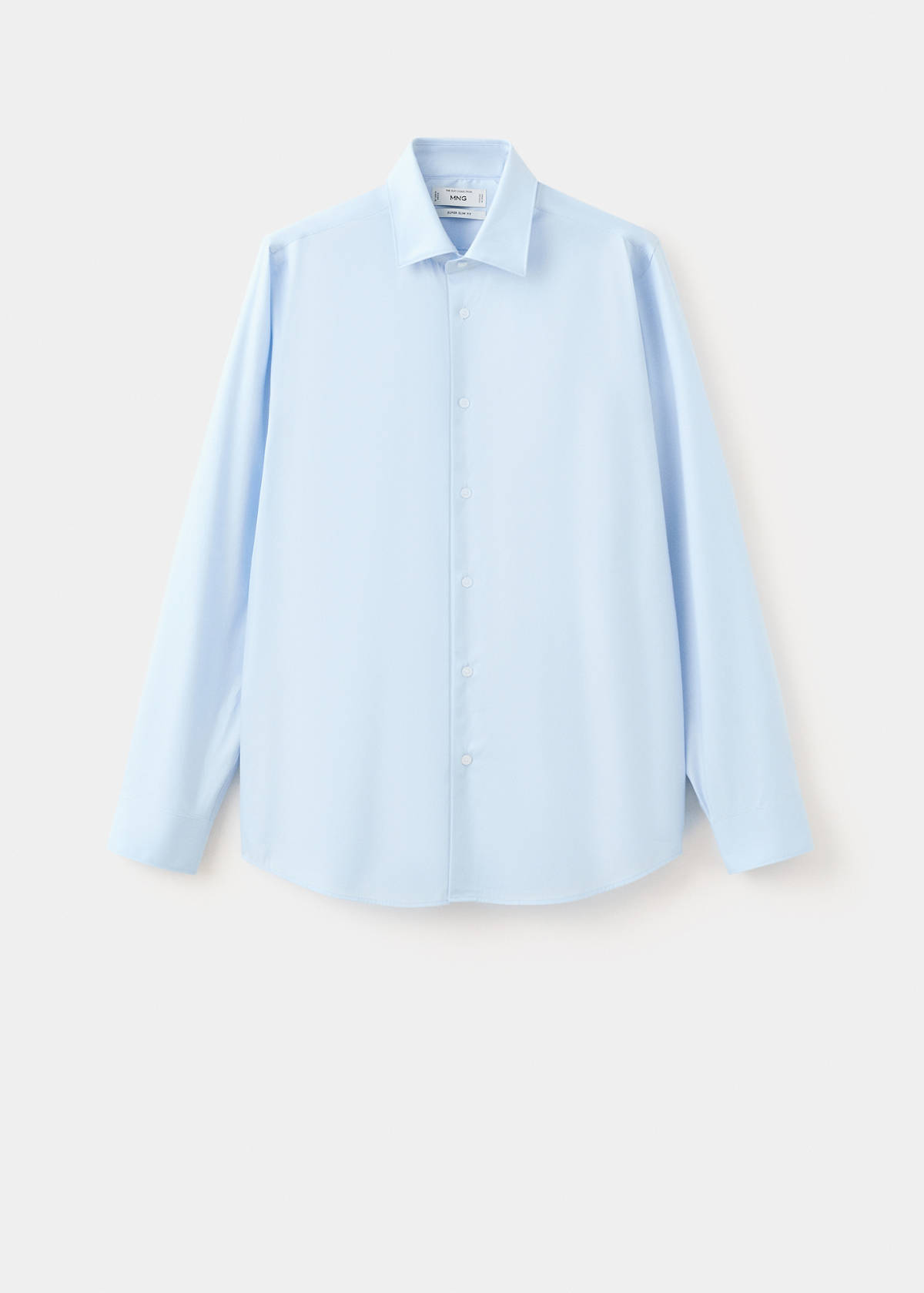 Super slim fit cotton stretch suit shirt — Sky Blue