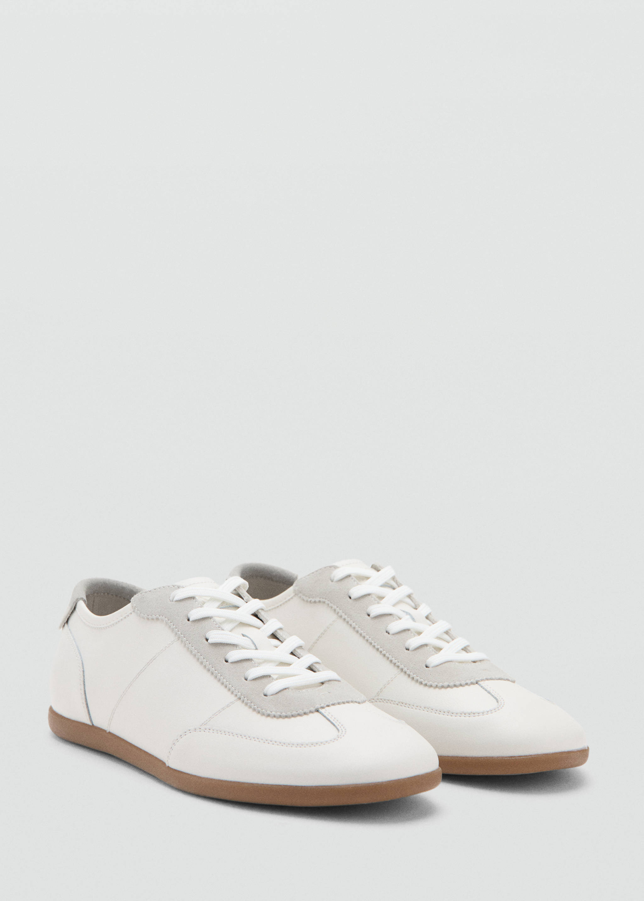 Leather mixed sneakers - Medium plane