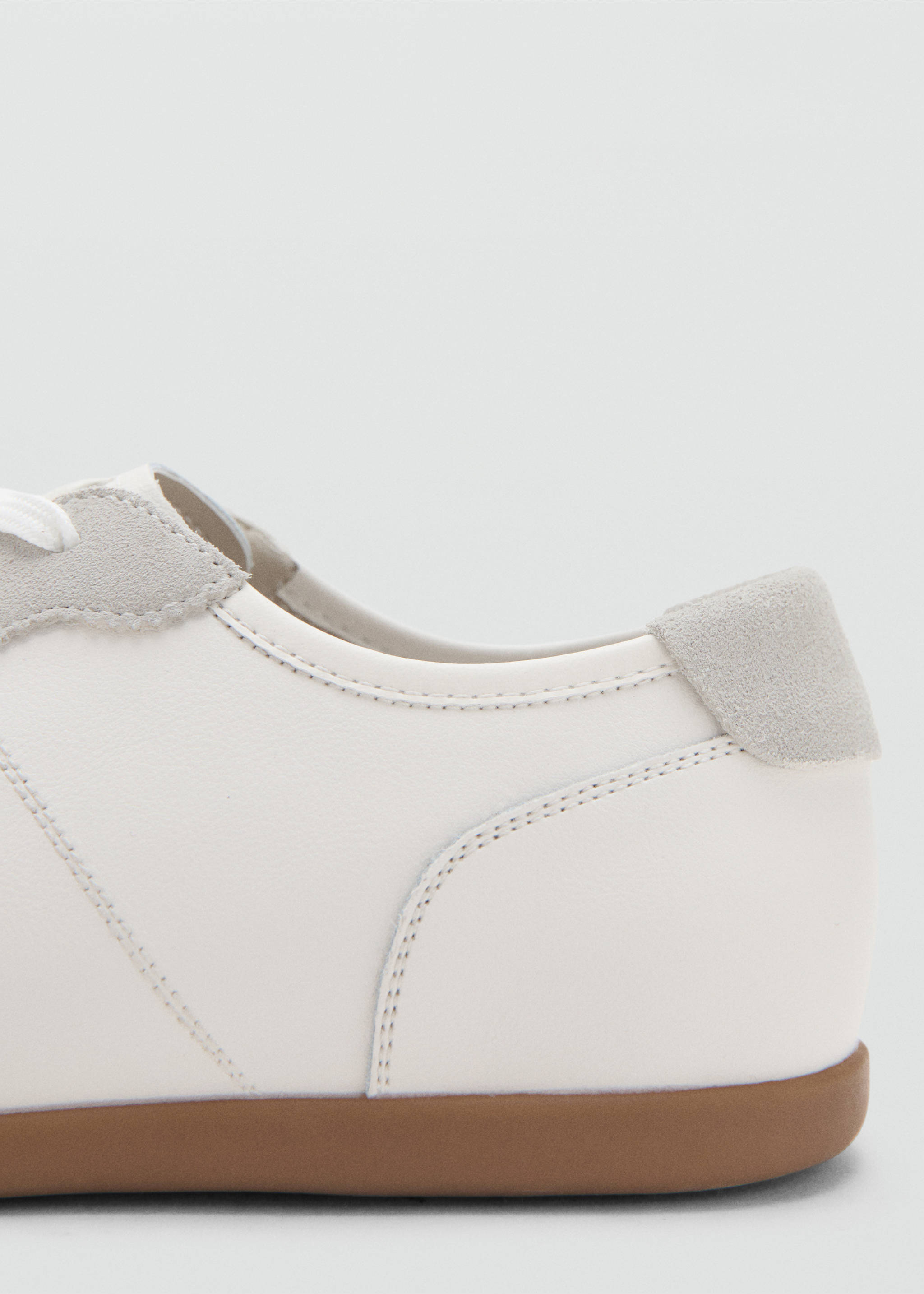 Leather mixed sneakers - Details of the article 1, White. Ref: 37061357-00.