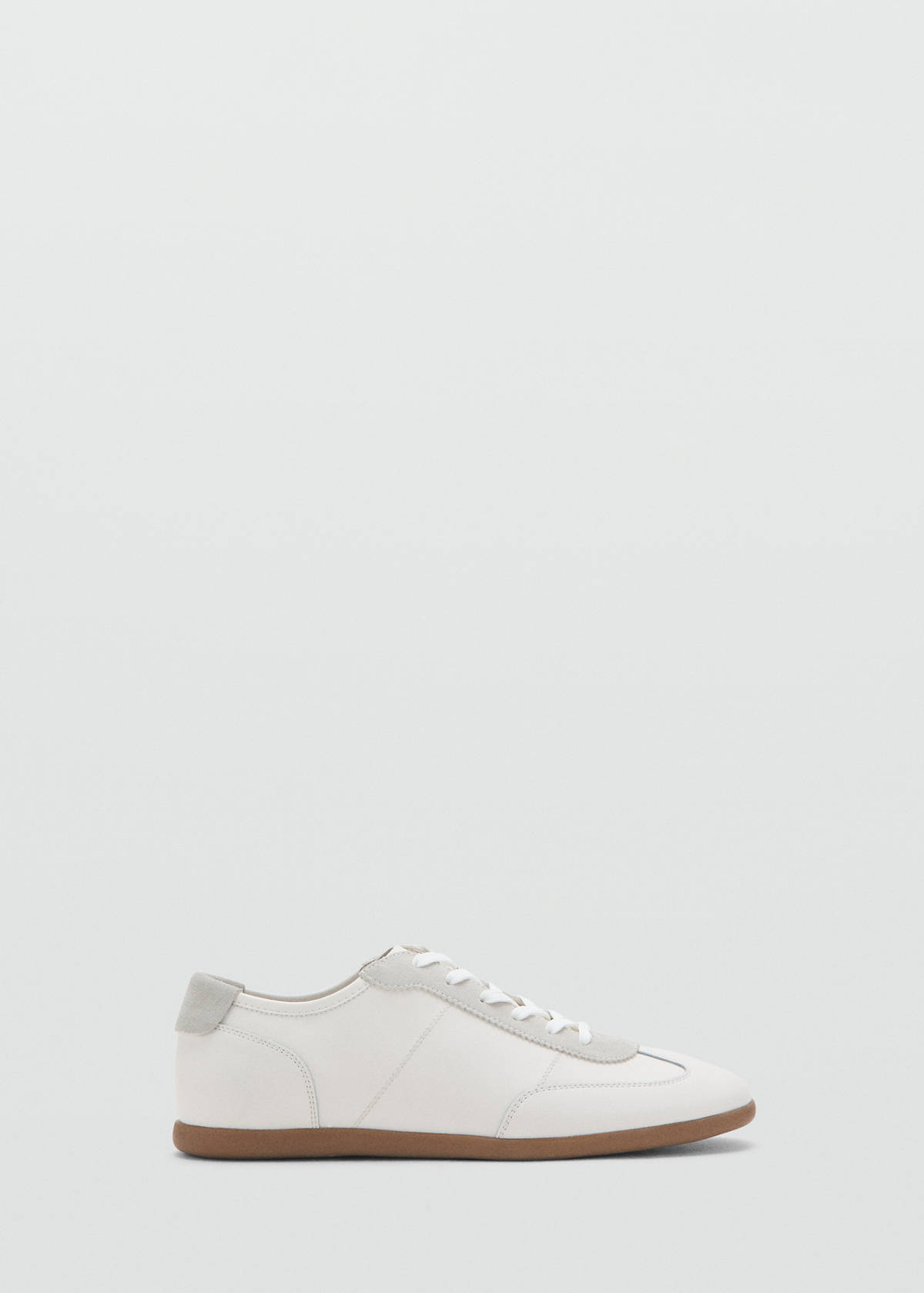 Leather mixed sneakers — White