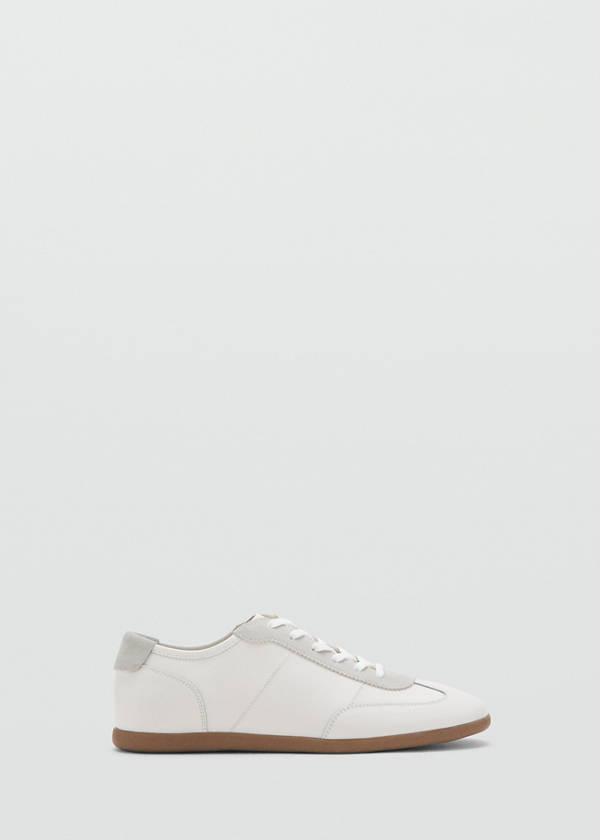 Leather mixed sneakers — White