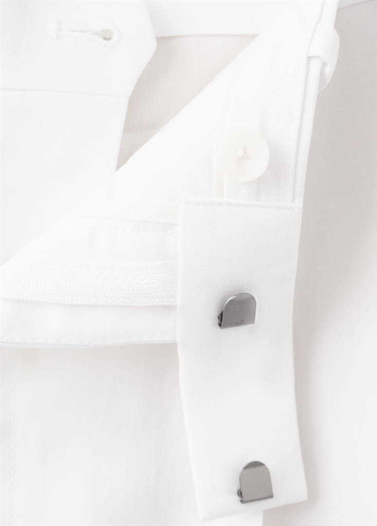 Lyocell-linen blend slim fit suit trousers — White