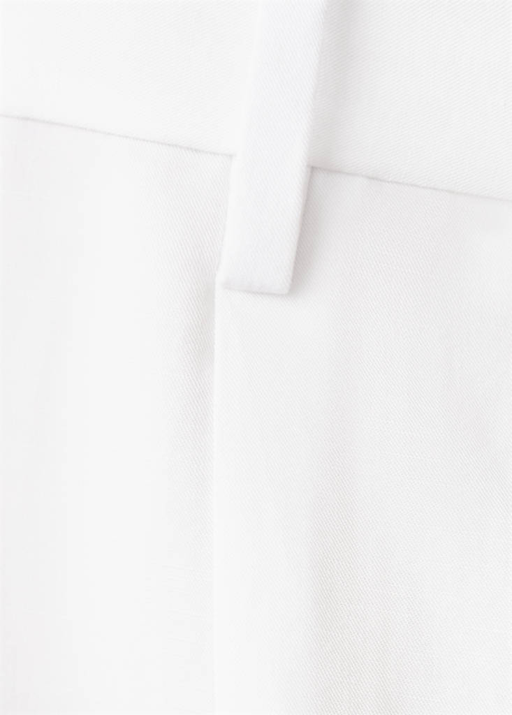 Lyocell-linen blend slim fit suit trousers — White