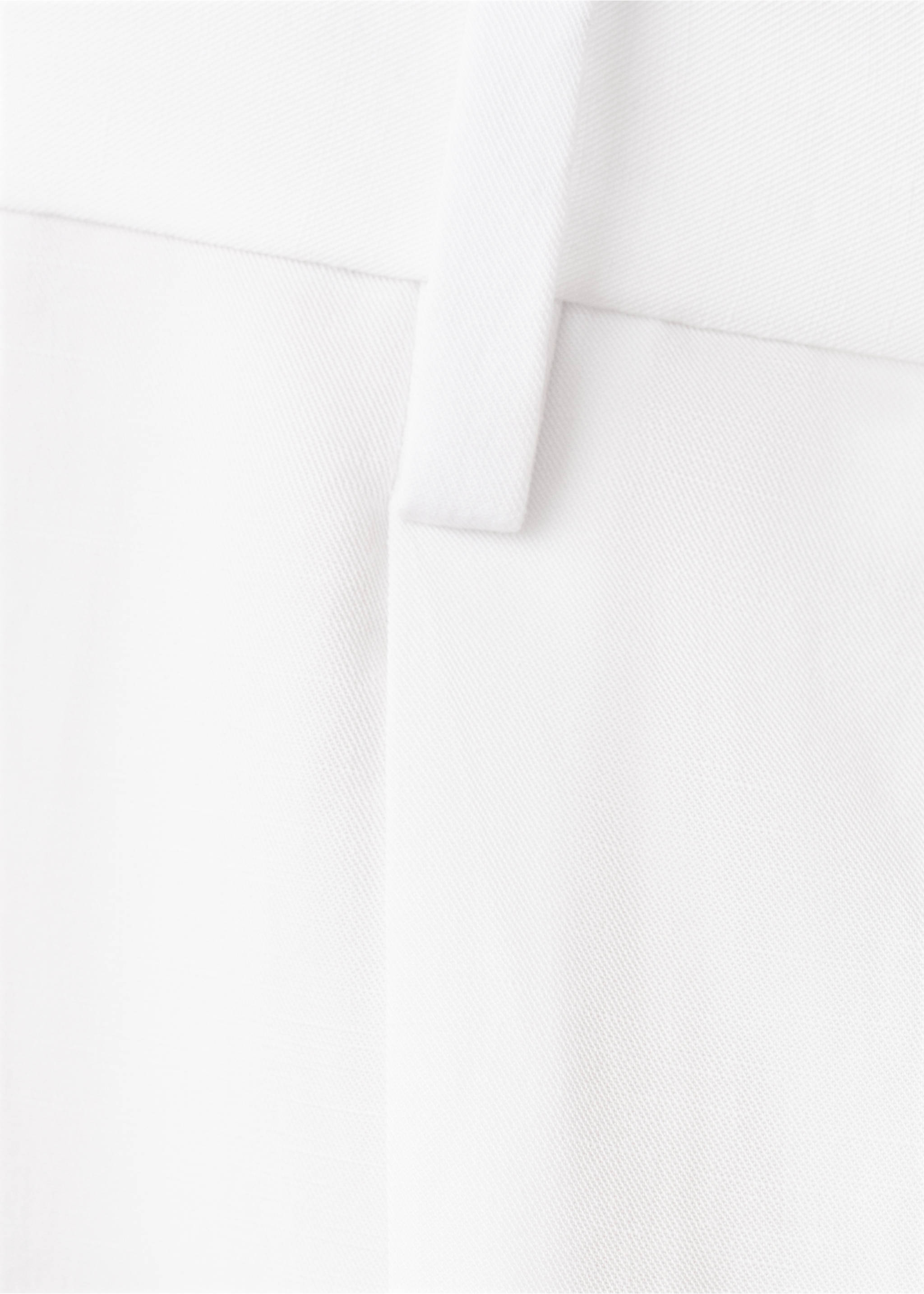 Lyocell-linen blend slim fit suit trousers - Details of the article 0, White. Ref: 37061358-00.