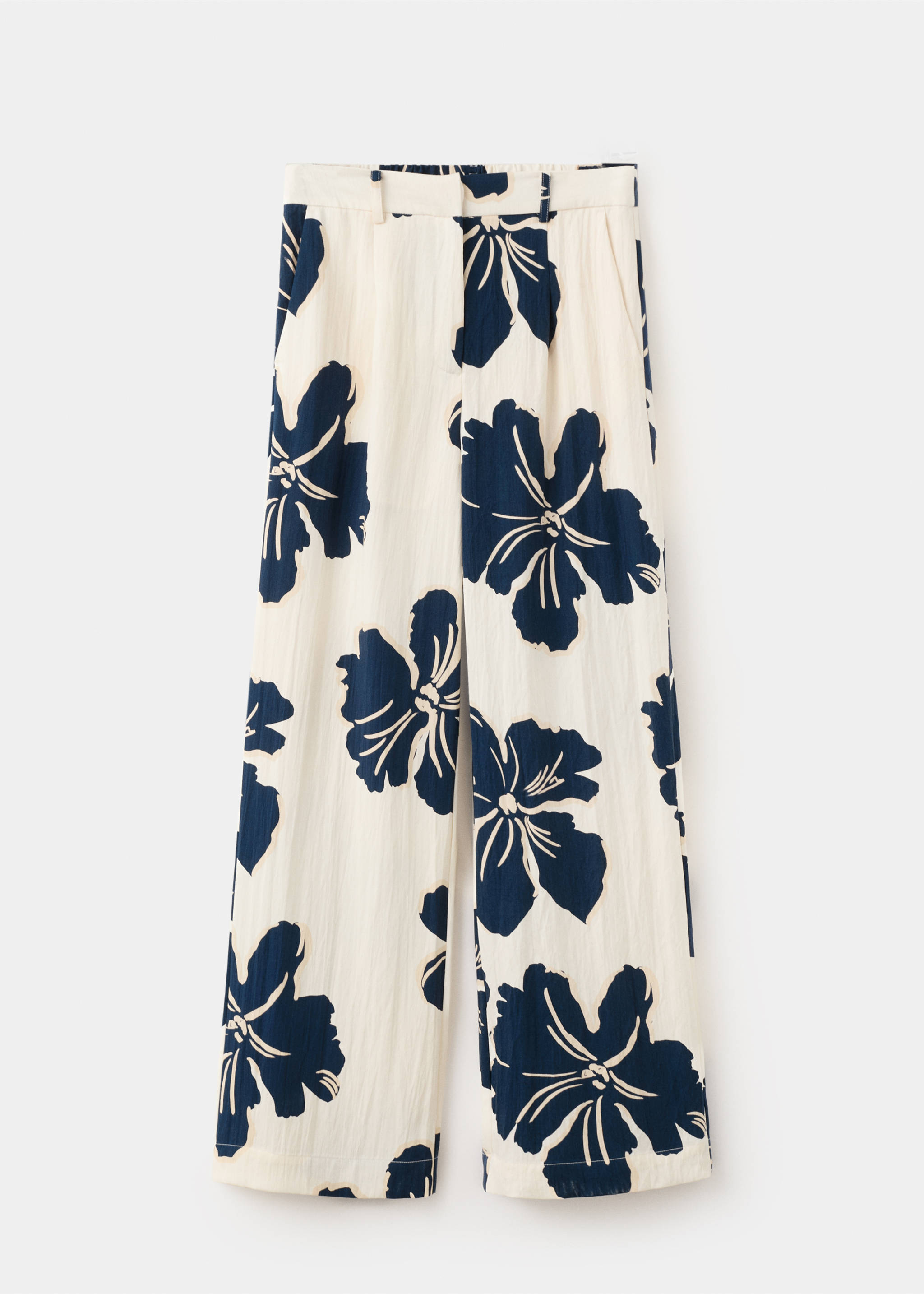 Floral print lyocell straight-leg trousers - Article without model, Off White. Ref: 37061360-00.