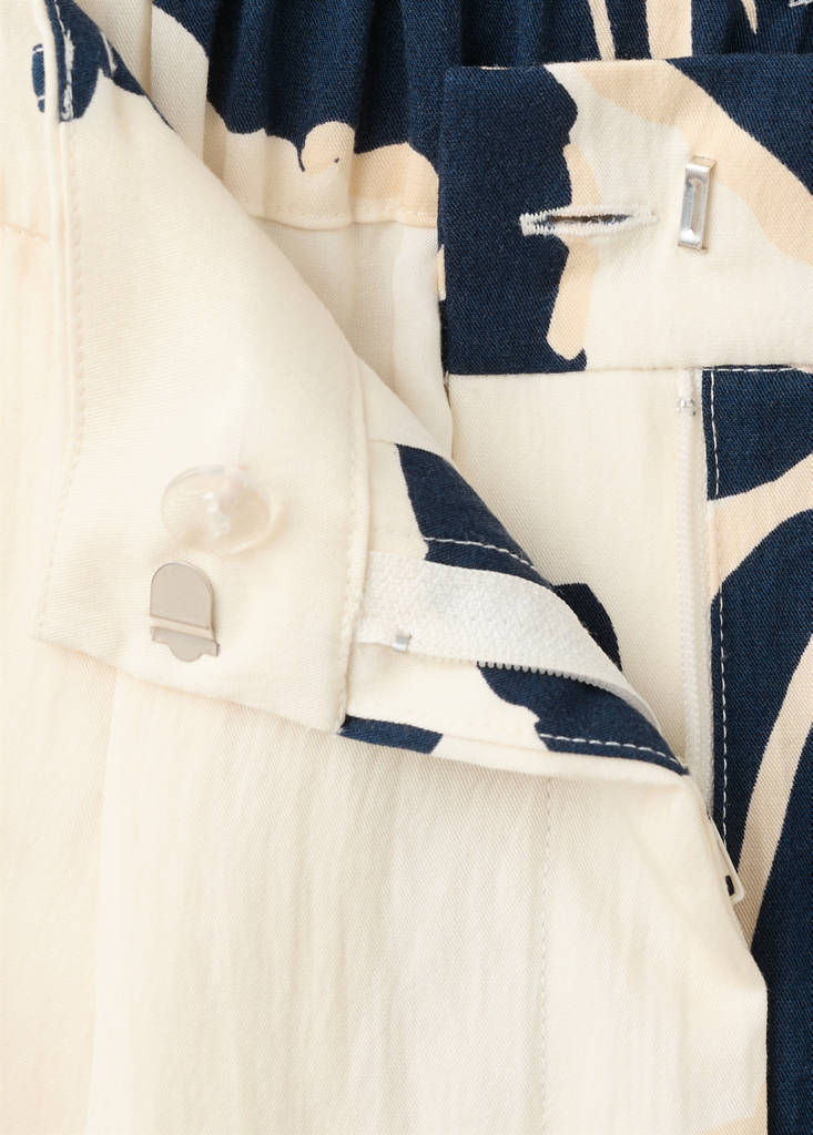 Floral print lyocell straight-leg trousers — Off White