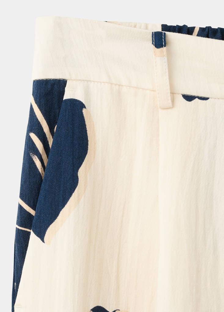 Floral print lyocell straight-leg trousers — Off White