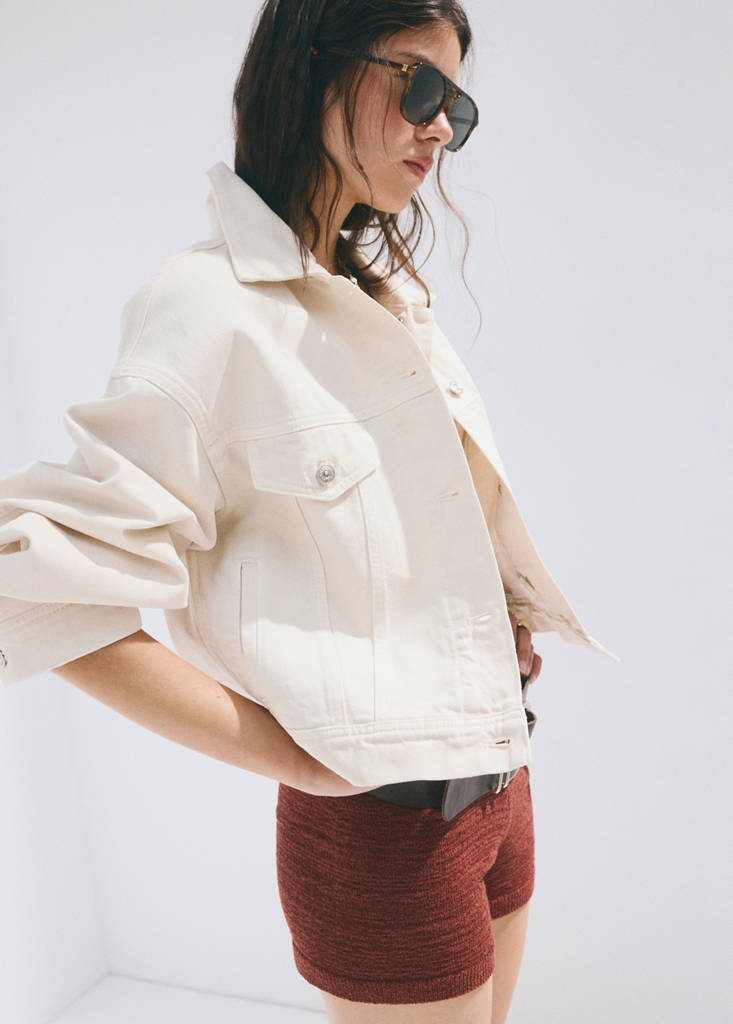 Pockets denim jacket — Ecru