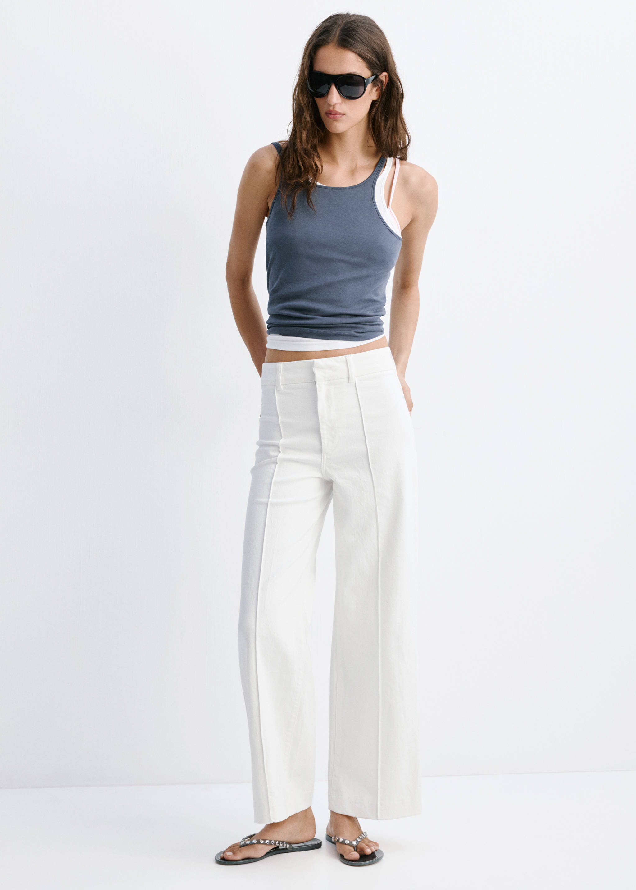 Jean large taille haute - Plan général