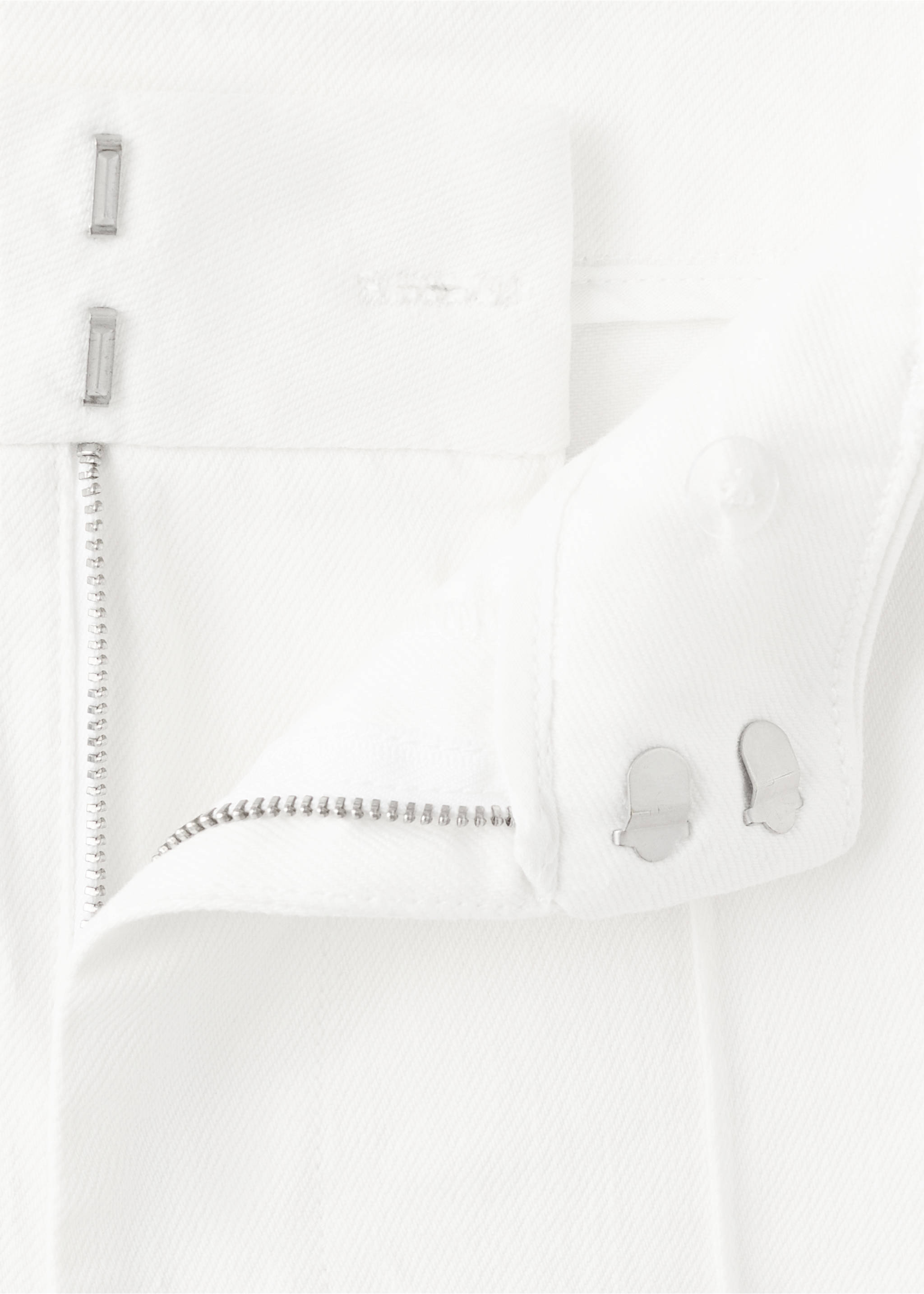 High-waisted wideleg jeans - Details of the article 8, White. Ref: 37061362-00.