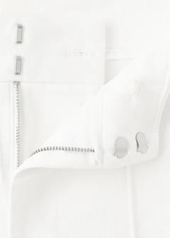 High-waisted wide leg jeans with stitching — White 10