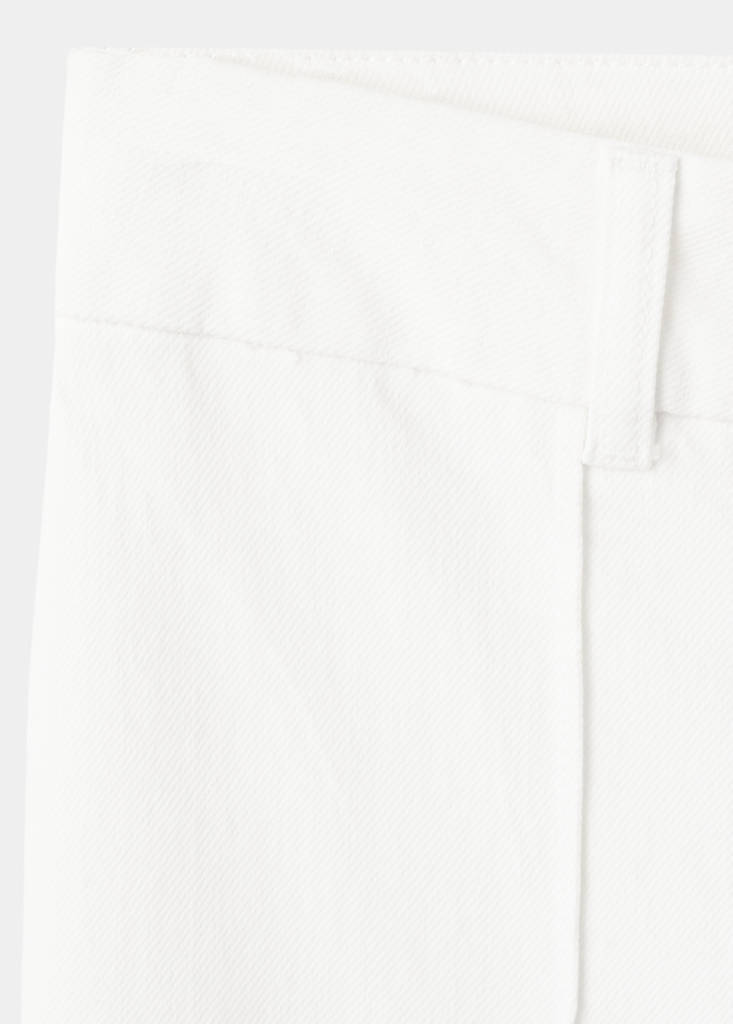 High-waisted wide leg jeans with stitching — White