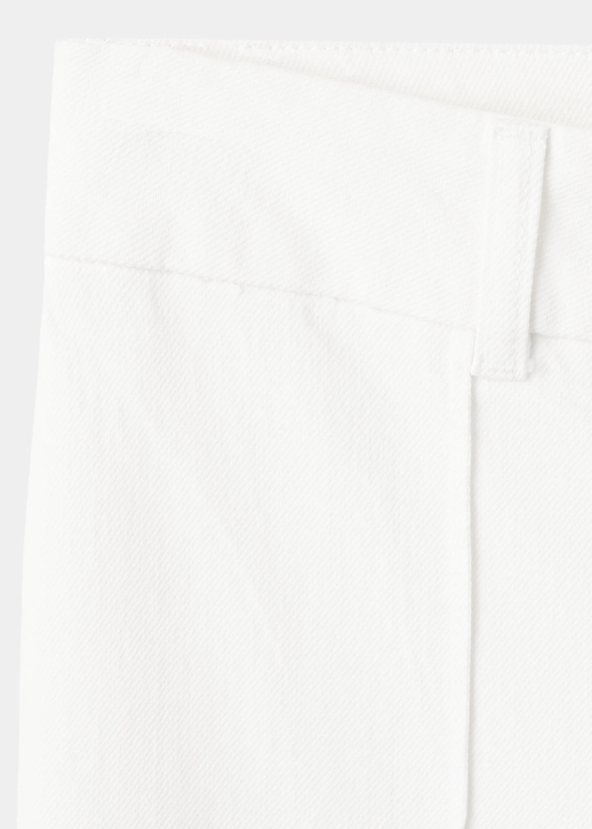 High-waisted wide leg jeans with stitching — White