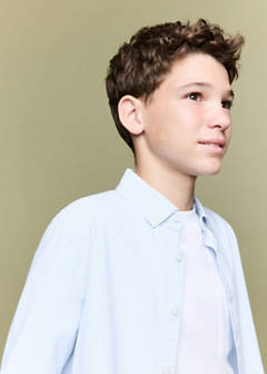 Striped Oxford shirt — Sky Blue 4
