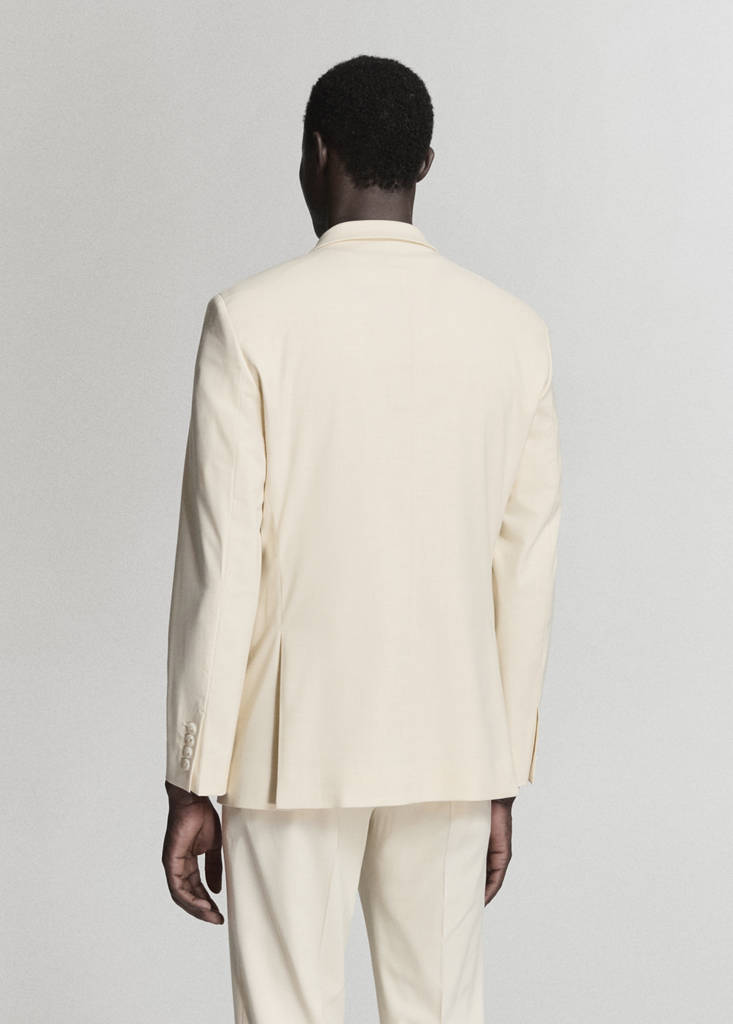 Super slim-fit suit jacket in stretch fabric — Ecru