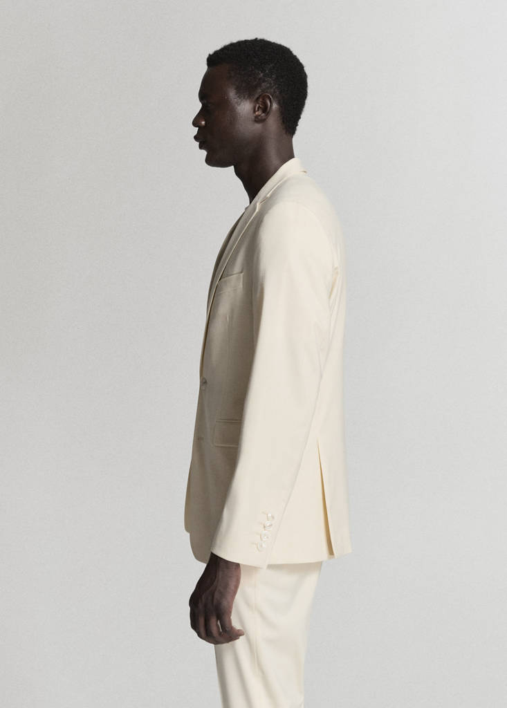 Super slim-fit suit jacket in stretch fabric — Ecru