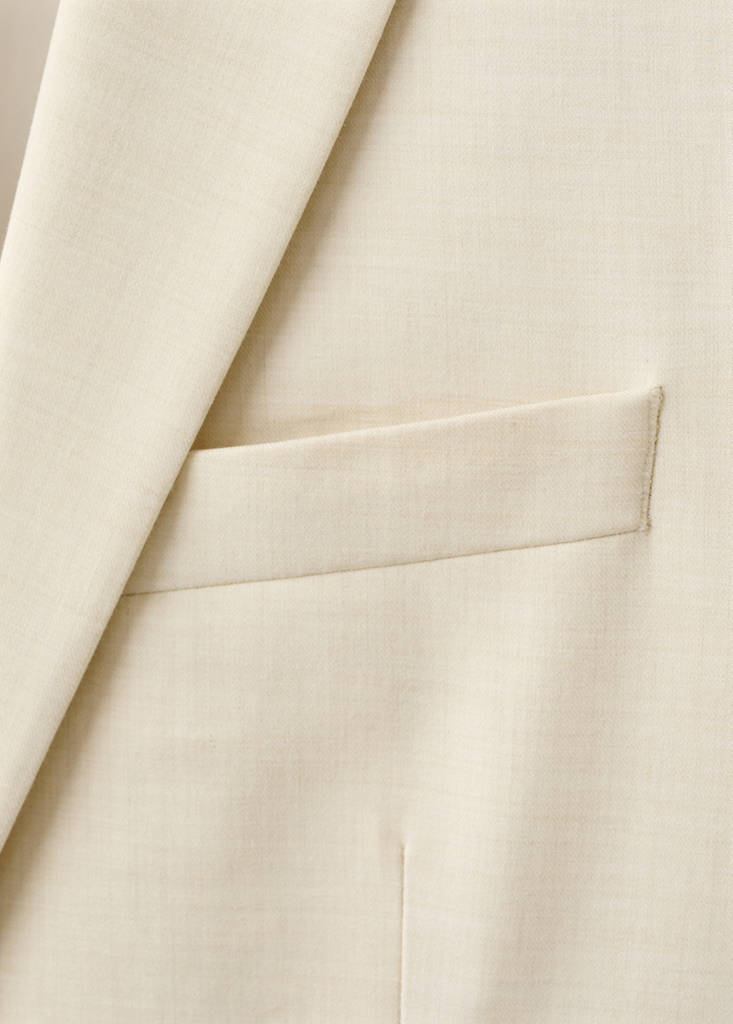Super slim-fit suit jacket in stretch fabric — Ecru