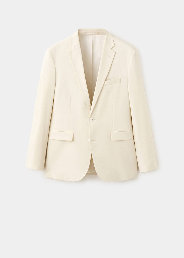 Super slim-fit suit jacket in stretch fabric — Ecru